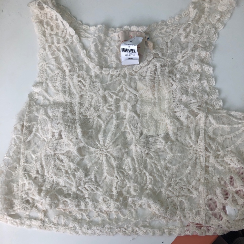 LF cream lace top